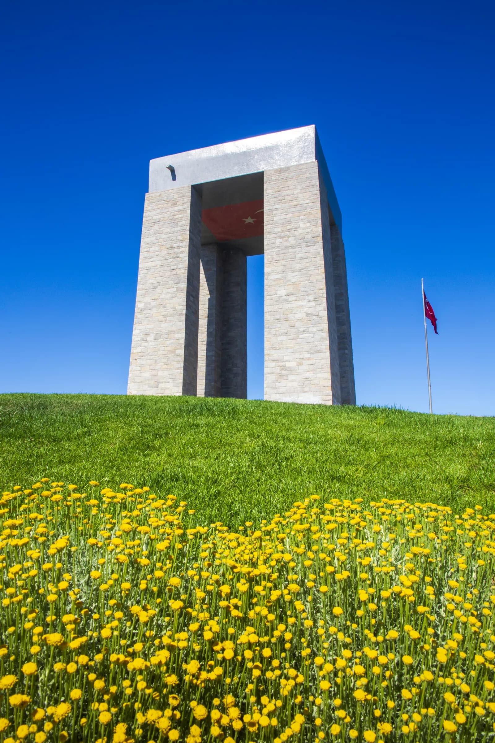 The Peace Arch monument at Peace Arch Historical State Park in Blaine, Washington